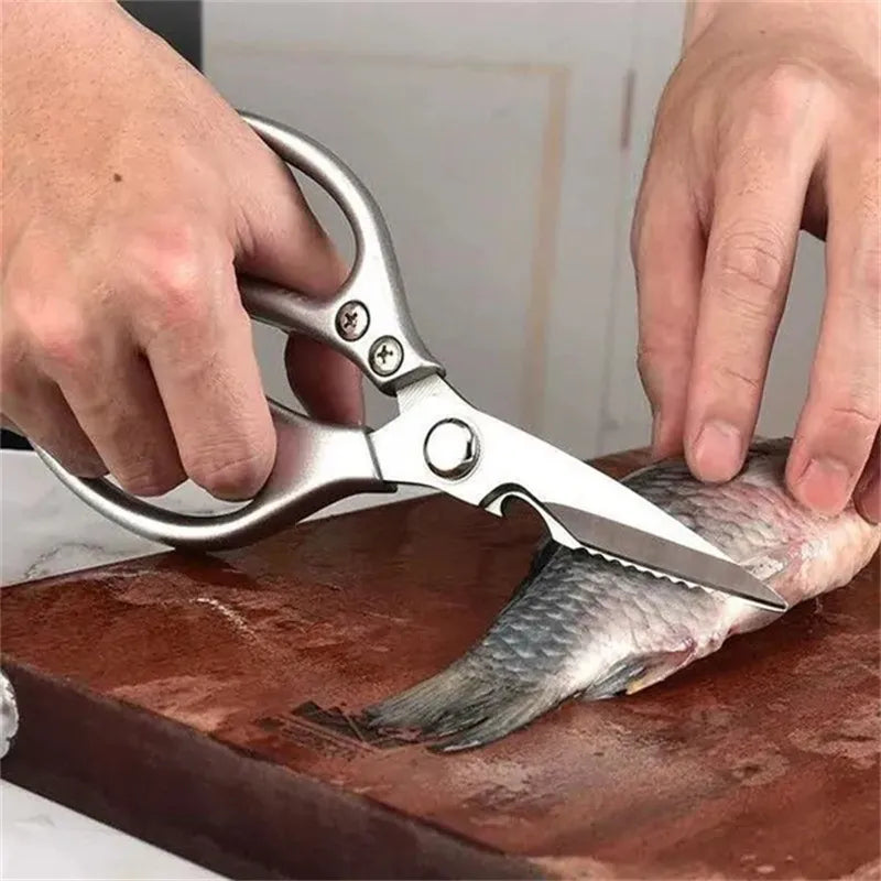 Kitchen Powerful Scissors Chicken Bone Scissors Stainless Steel Multi-Function Bottle Opener Scissors Fish Scale Scissors SK5 Kitchen Powerful Scissors Chicken Bone Scissors Stainless Steel Multi-Function Bottle Opener Scissors Fish Scale Scissors SK5